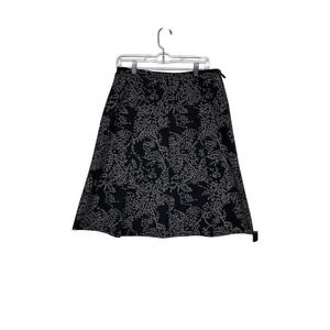 Field Gear Black White Circle Eyelet Embroidered A-Line Skirt SZ 10 Cotton Y2K